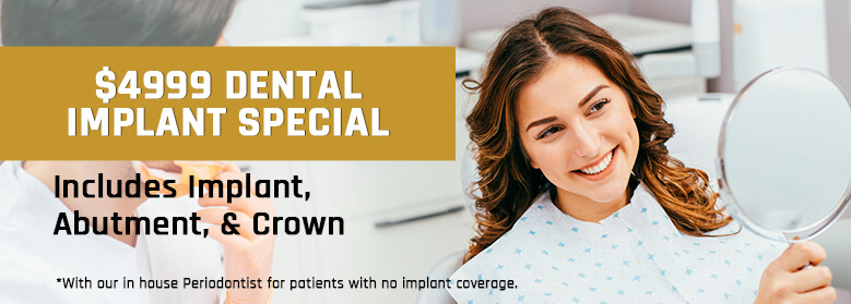 4999 dollar dental implant special includes implant abutment and crown